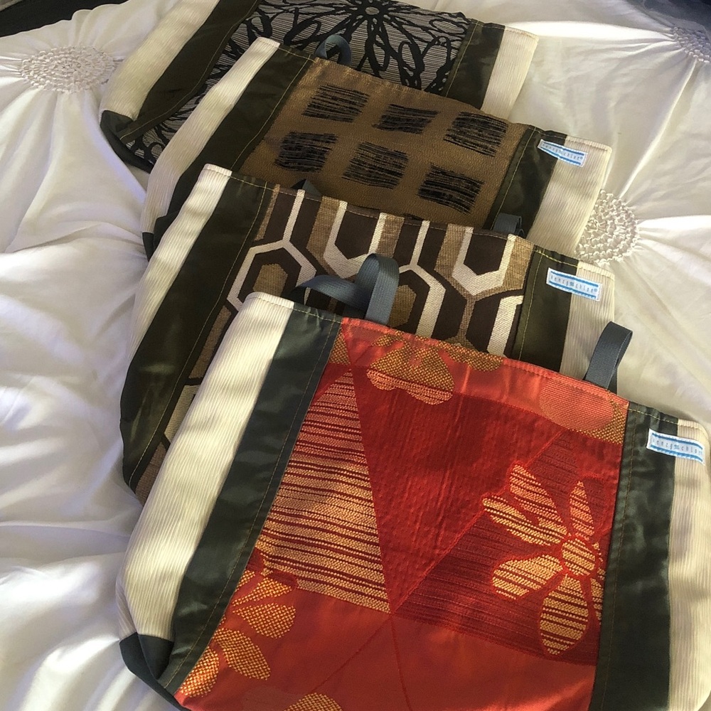 Set of Four Patterned Tote Bags